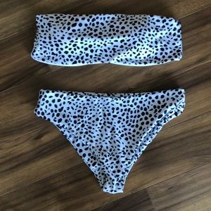 Brand new black/white polka dot bikini NWT